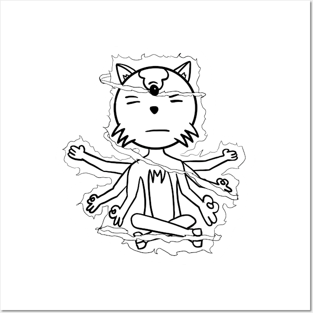 Trunks the Cat Inner Peace Wall Art by Cartoon Wetworx